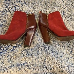 Red velvet boots